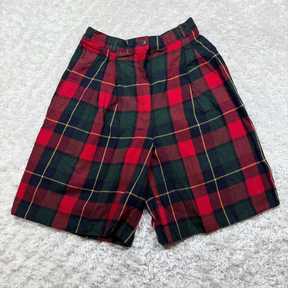 Nygard Collections Shorts Women's 10 Wool Plaid Vintage Grunge Punk Academia